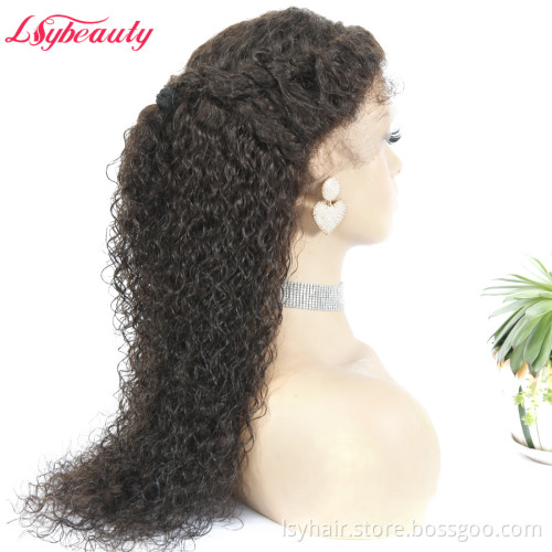 2020 New HD Super Natural Thin Transparent 360 Lace Front Wig Jerry Curl, 100% Virgin Remy Hair Curly 360 Full Lace Wig.